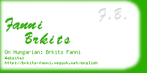 fanni brkits business card